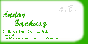 andor bachusz business card